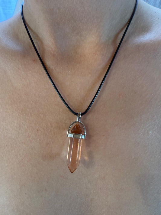 Collier couleur quartz rose