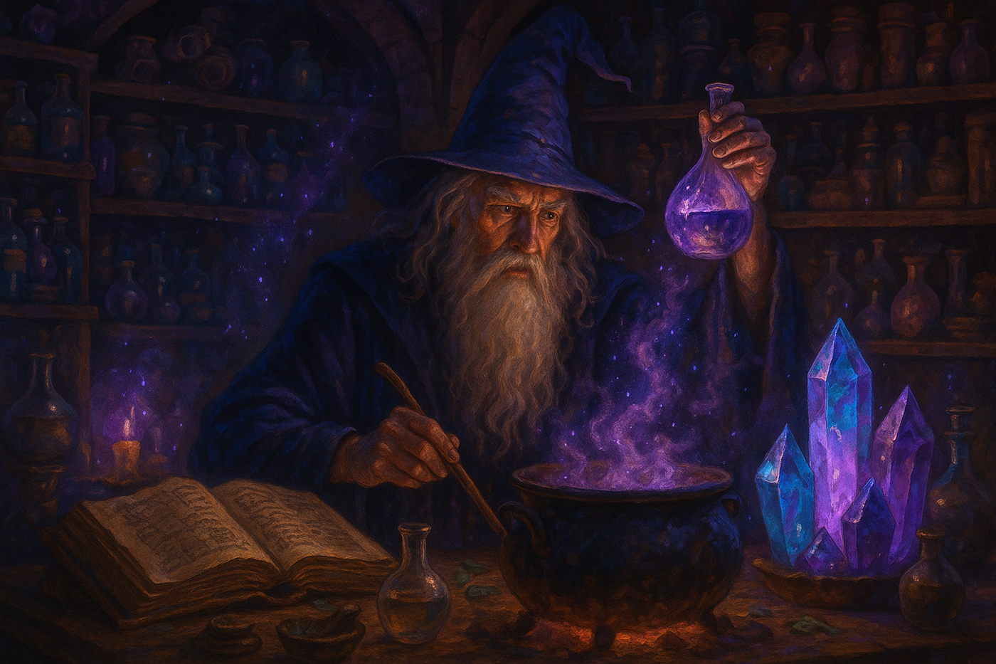 Merlin l'enchanteur en préparation