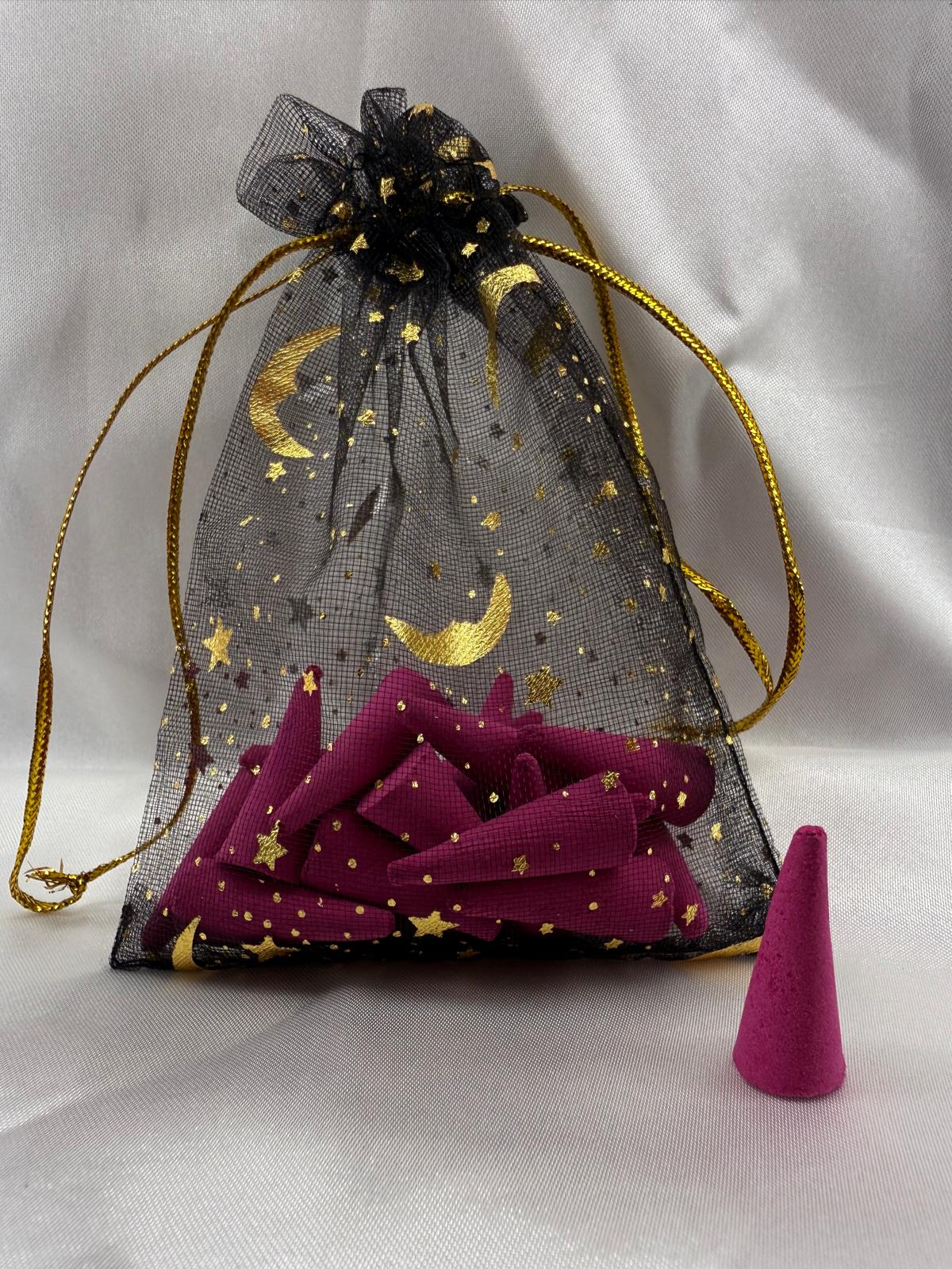 Cône encens parfum rose - relaxation méditation naturelle aromathérapie ambiance