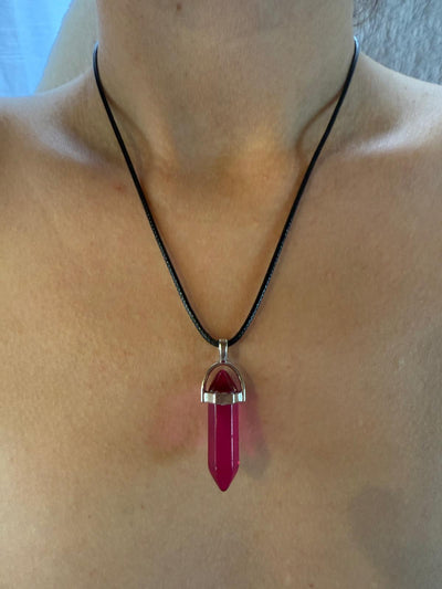 Collier tourmaline rose - pierre amour compassion chakra cœur lithothérapie