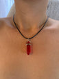 Collier Pendentif Cristal Rouge