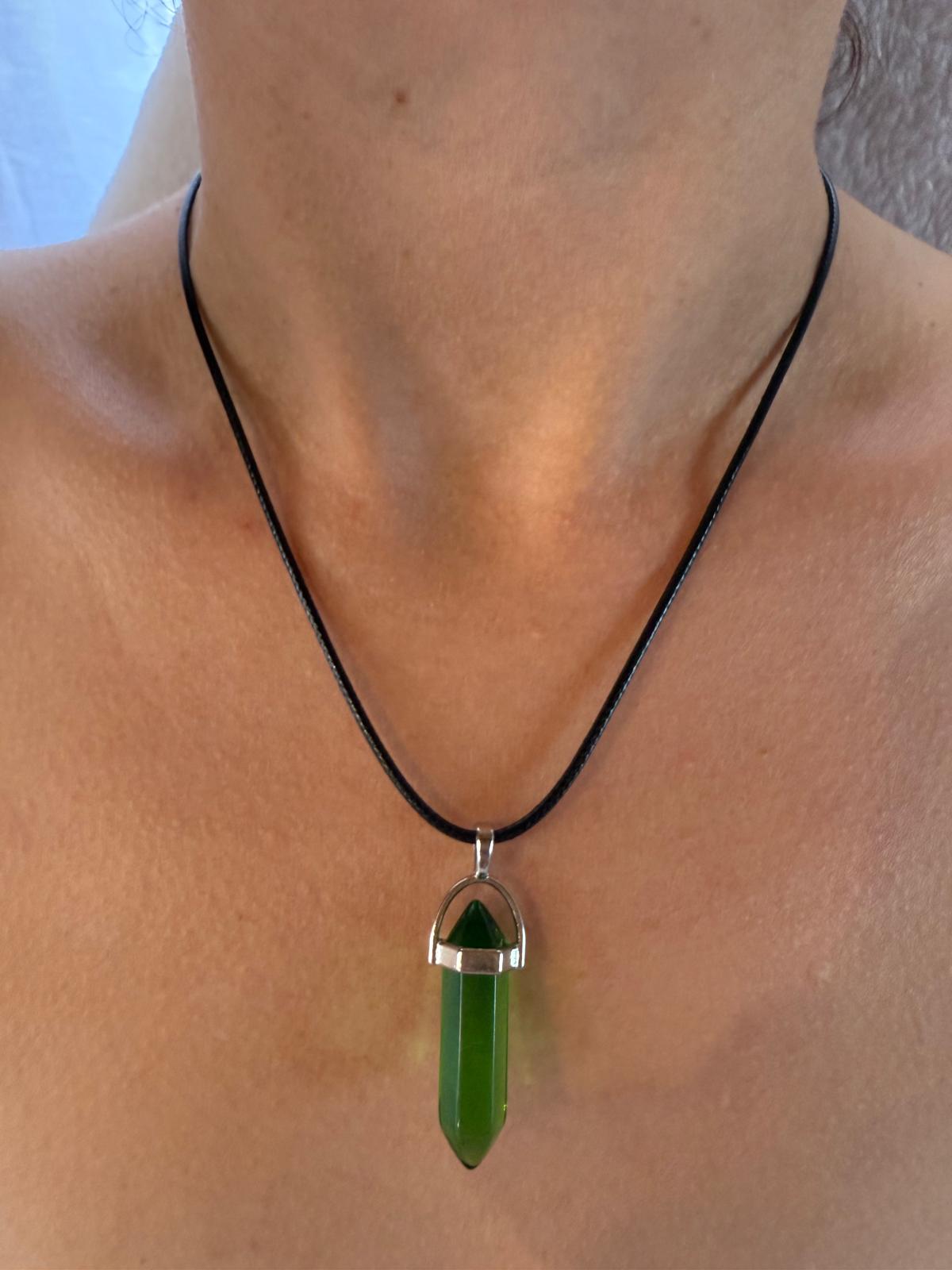 Collier protection jade vert - pierre naturelle apaise harmonie bien-être