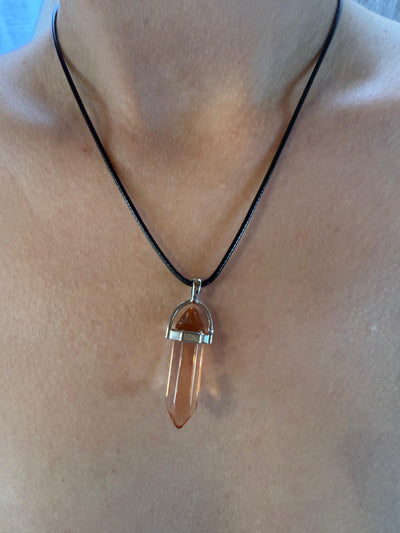 Collier quartz rose - pierre amour inconditionnel chakra cœur lithothérapie