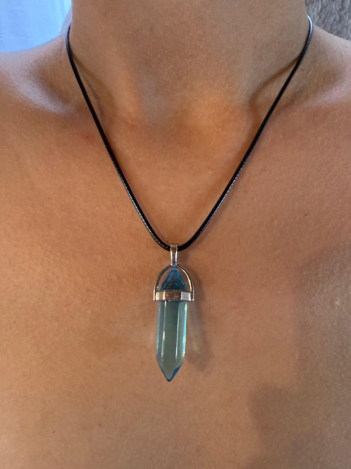 Collier aigue-marine - pierre sérénité courage chakra gorge communication