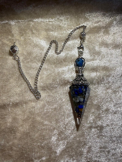 Pendule Divinatoire en Orgonite & Lapis Lazuli – Sagesse et Intuition