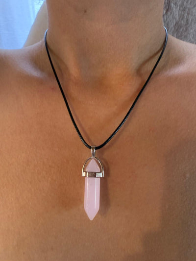 Collier quartz rose point - amour universel compassion lithothérapie bien-être