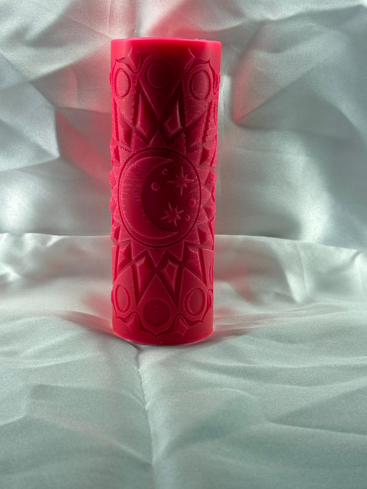 Bougie Cycle Lunaire - Décoration Céleste et Mystique avec Lune et Étoiles