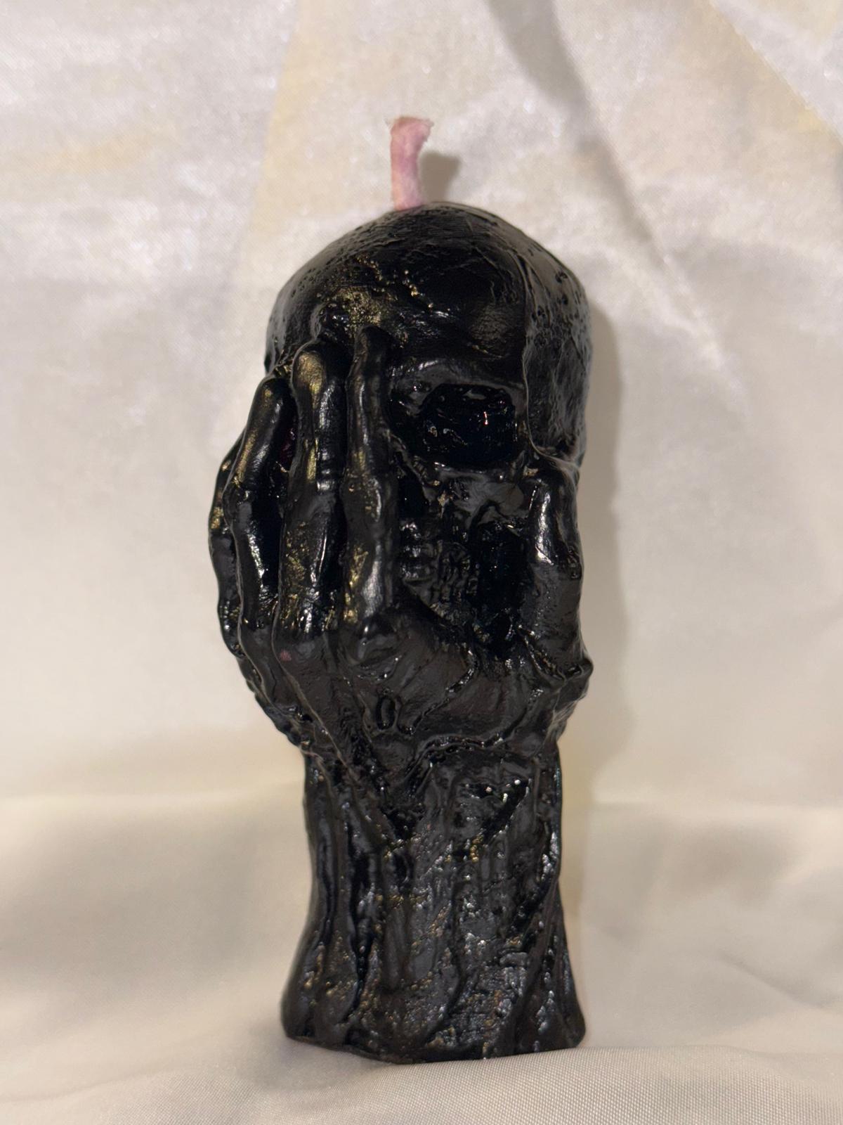 Bougie noire coulures sanglantes - décoration gothique macabre Halloween horrifique